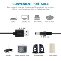Cable de alimentación USB a CC, adaptadores convertidores de refuerzo de 5V a 12V, Cable de carga de conector USB a CC para enrutador Wifi, Mini altavoz de ventilador