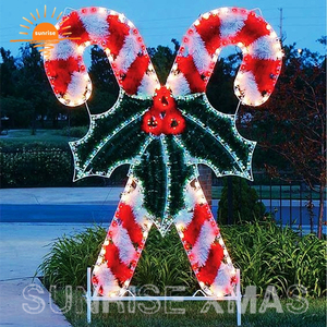 Gran oferta, adorno de Navidad, LED, señal de camino Solar, luces de estaca, luces de bastón de caramelo de Navidad - Product Image 6