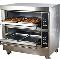 Four à pâtisserie professionnel électrique à 2 niveaux et 4 plateaux, commande numérique par ordinateur, en acier inoxydable, machine à cuire le pain pour usage commercial