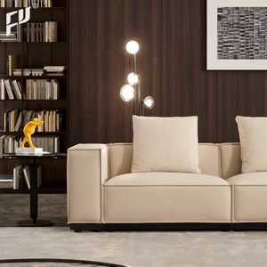 中国热销可躺式别墅仓库车间三座沙发，迪拜风格舒适L型真皮沙发家具，适合生活区使用 - Product Image 6