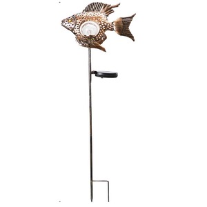 Lámpara Solar de Jardín con Forma de Pez Metálico, LED, Resistente al Agua, Decorativa, para Exteriores - Product Image 3