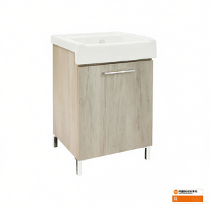 Mueble de Baño con Lavabo de Cerámica de 1 Puerta, 50x50 cm, Acabado Cemento - Product Image 3