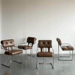 <span class=keywords><strong>Poltrona</strong></span> in <span class=keywords><strong>Pelle</strong></span> Stile Nordico per Reception Aziendale, Negoziazioni e Relax, Sedia con Braccioli in Acciaio Inossidabile per Caffè, Ristoranti e Uffici - Product Image 3