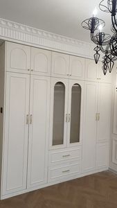 Armadio scorrevole moderno AekaOnline Sonoma bianco con cassetti convertibili, autoportante, grande capacità, per camera da letto, prodotto in Turchia - Product Image 1