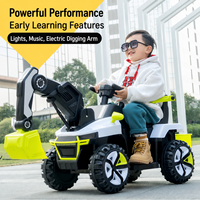 Excavatrice électrique pour enfants à piles avec télécommande et MP3 - Unisexe pour les enfants de 2 à 6 ans
