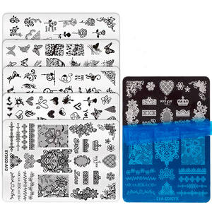 Nuevas 14 Placas de Estampado de Uñas con Diseños de Arte, Rosas, Flores, Mariposas, Calaveras y Totems, Placas Grandes de Metal para Estampado de Uñas - Product Image 2