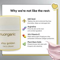 Crème liftante instantanée Stay Golden 24k, hydratant anti-âge aux cellules souches végétales, éclat de jeunesse, beauté végane sans cruauté, soin de la peau