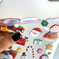 Benutzer definierte Weihnachts blase Aufkleber 3D Cartoon Aufkleber Weiche haut freundliche geschwollene Aufkleber für Kinder Tagebuch Notizbuch Rekord buch