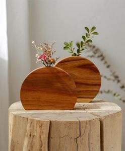 Florero de madera 202405, jarrón de madera hecho a mano artístico a prueba de fugas, capaz de insertar flores para mesa de centro decorativa - Product Image 1