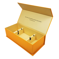 Boîte cadeau en carton de luxe personnalisée, jaune mat, magnétique, gaufrée, avec matériaux recyclés, pour bougies parfumées et insert en papier