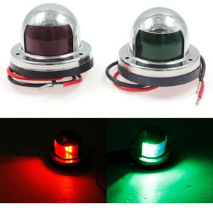 Feux de navigation pour bateaux en acier inoxydable rouge et vert avec câble pour usage maritime - Product Image 1