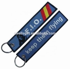 Tùy Chỉnh Thêu Keychain Cá Nhân Tên Id Vải Key Tag Vòng Dây Kéo Kéo Thêu Key Tag - Product Image 5