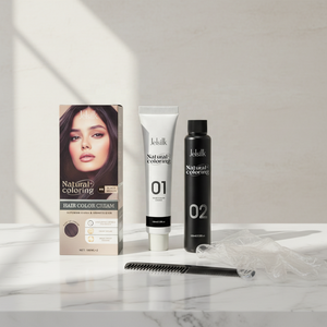 Teinture capillaire végane professionnelle - Couverture 100% des cheveux gris, formule à base de plantes avec huile d'argan pour des cheveux hydratés et brillants - Product Image 1