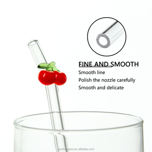Tái sử dụng dễ thương cao Borosilicate trái cây uống Glass ống hút cho smoothies, milkshakes, đồ uống, trà, nước trái cây - Product Image 3