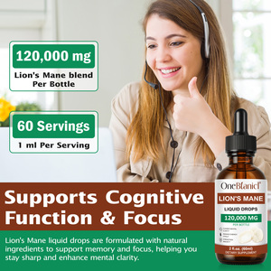 Organic Lion's Mane Mushroom <strong>Extract</strong> Drops Herbal Plant Supplement for Brain Energy Memory Improvement Rich Vitamin Active - Product Image 2