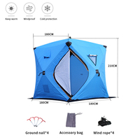 Tente de pêche sur glace quatre saisons de qualité supérieure, épaissie, isolante, monocouche, en tissu Oxford 210D imperméable