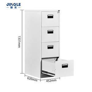 Armoire de classement métallique de haute qualité à 4 tiroirs avec serrure, armoire de bureau en acier en <span class=keywords><strong>gros</strong></span> avec poignée encastrée pour dossiers A4 et FC - Product Image 3