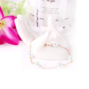 Minimalism Elegant Waterproof Pearl Bracelet 18K Gold Plated Fashionable Jewelry Stainless Steel <b>Chain</b> Link Bracelet for Women - Product Image 3