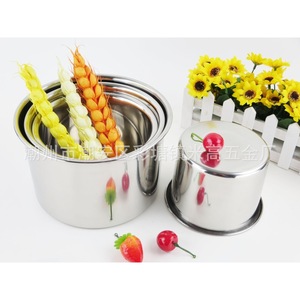 Tazón para salsas de acero inoxidable con tapa, grado 304, para mezclar y batir, uso doméstico en la cocina - Product Image 1