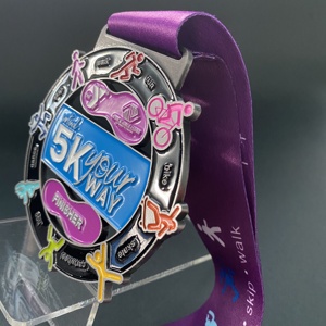 <span class=keywords><strong>Medalla</strong></span> Deportiva de 5k para Niños y Niñas de los Clubes de West Alabama, para Ciclismo, Patinaje, Carreras en Patineta y Carrera Virtual - Product Image 4