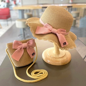 Chapeau <span class=keywords><strong>de</strong></span> soleil unisexe en coton pour bébés et enfants, style européen-américain, respirant, avec nœud, en tissu papyrus, bord <span class=keywords><strong>de</strong></span> pêcheur - Product Image 2