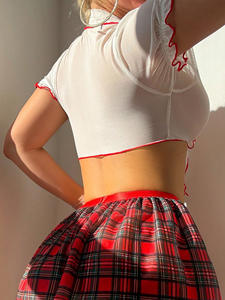 ชุดชั้นในสามชิ้นสำหรับผู้หญิง ชุดคอสเพลย์ ชุดนักเรียนเซ็กซี่ - Product Image 6