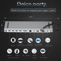 Typ-C Externe 11-in-1 Dockingstation mit 2.0 VGA PD USB 3.1 HD Audio SD/MicroSD Kartenleser Ethernet USB-Hub - Lagerware