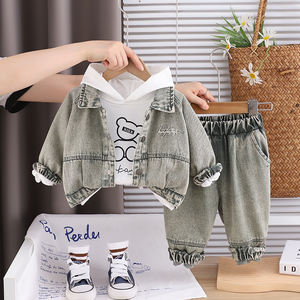 Abito Casual a tre pezzi per bambini 1-5 <span class=keywords><strong>anni</strong></span> con motivo a cartone animato giacca in jeans e Outwear perfetto abito da <span class=keywords><strong>bambino</strong></span> - Product Image 4