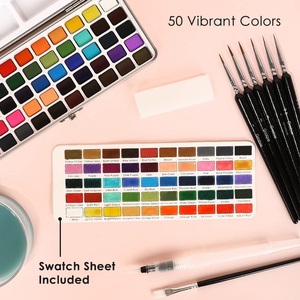 Nouvel arrivage : Ensemble de peinture aquarelle solide nacrée faite à la main – Fournitures d'art en gros pour le dessin et les couleurs artistiques - Product Image 4
