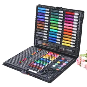 Hot sale Water color Solid color Crayons Color Pencils 150pcs Painting Pens set with ruler and eraser For kids Art drawing