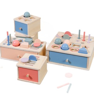 Wooden Cross-border Baby Color Cognition Building Blocks Shape <b>Matching</b> Teaching Aids Early Education Sorting Coin <b>Box</b> Toy Ages - Product Image 5