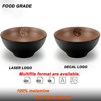 Bol à soupe rond en mélamine doré moderne, personnalisé, écologique et de haute qualité, pour fêtes, ramen japonais, curry et riz