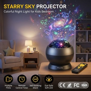 Projecteur de lumière nocturne Meida Starry Night pour enfants, <span class=keywords><strong>lampe</strong></span> rotative intelligente avec télécommande et minuterie, jouet, vente en gros, fournisseur d'usine - Product Image 2