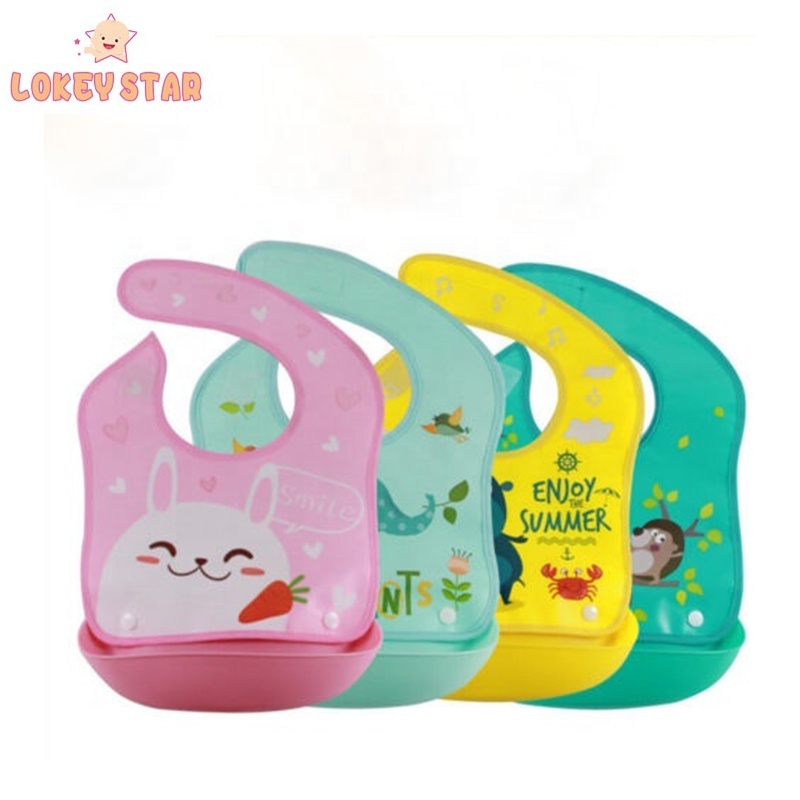 Горячая Стиль моющиеся силиконовые для кормления маленьких детей нагрудник забавные персонажи водонепроницаемый