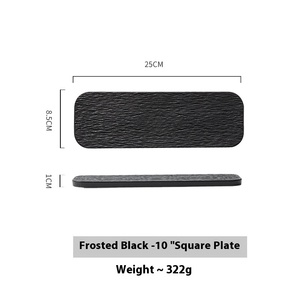 Plato Rectangular de grano de roca para <span class=keywords><strong>Sushi</strong></span> y Sashimi, plato de cerámica para el hogar, postre Dim Sum para hoteles, restaurantes, vajilla plana - Product Image 6
