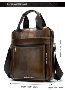 Sac à bandoulière en cuir de vache véritable Andong pour hommes, sacs messagers rétro multifonctionnels, sacoche d'affaires, sac à main - Product Image 3