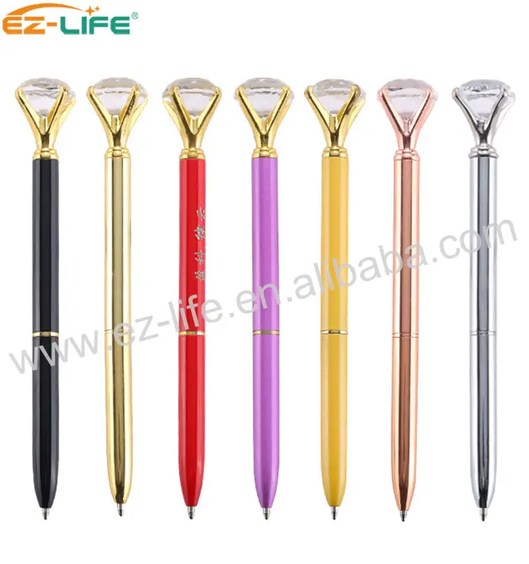 Promotion gift Big Top Diamond Pen Multi Color Diamond Crystal Ball Point Pen Metal ballpoint Pen Hot sale