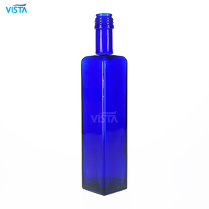 VISTA Wholesale 250ml 500ml 1000mlラウンドスクエアカスタムコバルトブルースプレーブルーガラスボトル酒用ウォータージュースクルーエオイル - Product Image 6