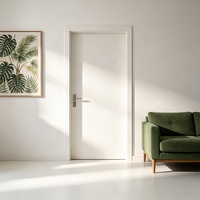 Puertas Interiores de Madera Maciza QI TAI Moroccan Coffee F- con Aislamiento Acústico, Diseño Minimalista, Estilo Vintage, Garantía de 3 Años