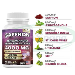 Cápsulas de Açafrão VitaSpring OEM Suplementos 6 em 1 Cápsulas de Açafrão Glucomanano Extrato de Chá Verde Cápsulas de Açafrão - Product Image 2