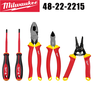 Juego de Herramientas Manuales Aisladas <span class=keywords><strong>Milwaukee</strong></span> 48-22-2215 de 5 Piezas, 1000V, Alicates de Corte, Pelacables, Accesorios de Grado Industrial - Product Image 1