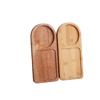 Plateau en bois d'acacia minimaliste moderne, plateau en bois massif pour enfants, plateau à café/en-cas, forme irrégulière