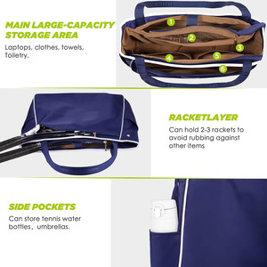 Free sample Multi Functional PU Pickleball <b>Backpack</b> Padel Tennis Bag Racket Sports Large Capacity <b>Accessory</b> Bag - Product Image 6