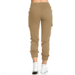 Pantalones Cargo para Mujer con Cuatro Bolsillos, Cintura Elástica con Cordón, Pantalones Casuales Deportivos con Dobladillo Elástico - Product Image 2