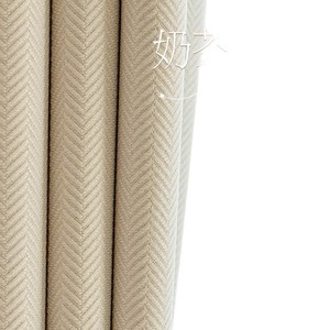 French Style Blackout Linen Curtains Herringbone Pattern Milk Tea Color Pencil Pleat Rod Installation Bedroom Living Room - Product Image 4