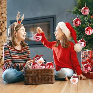 Colorful Clear Design High Quality Flocking <b>Christmas</b> Plastic Ball Ornaments <b>Boxed</b> Hanging Tree Ornaments - Product Image 4