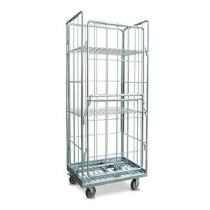 Medium Duty Folding Metal Wire <b>Mesh</b> Logistics Factory Price Warehouse Trolley Heavy Duty - Product Image 5