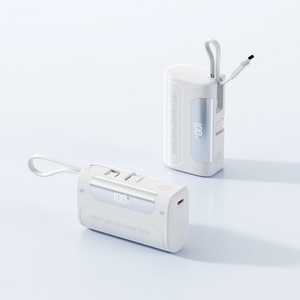 Mini Power Bank Léger 20000mAh 10000mAh 22.5W Charge Rapide Capsule Power Bank avec Câble et Affichage Numérique - Product Image 4