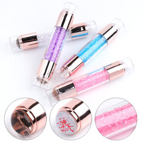 Tampon à ongles en plastique à double tête, tampon rond souple, motif diamant acrylique, outil de manucure