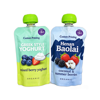Pochette à bec verseur personnalisable pour jus et gelée pour enfants |   Couvercle anti-étouffement, bouchon facile à tourner et design en blocs de construction
